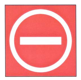 A graphic depicting a sign prohibiting aircraft entry into an area.