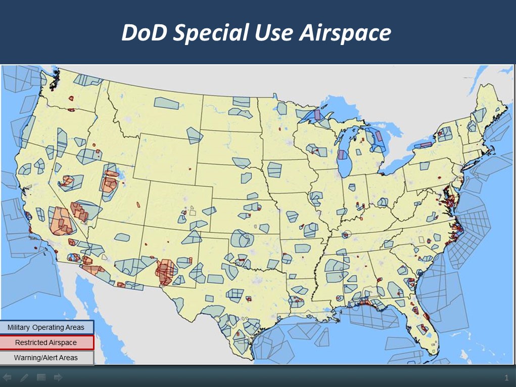 A graphic depicting DoD Special Use Airspace.