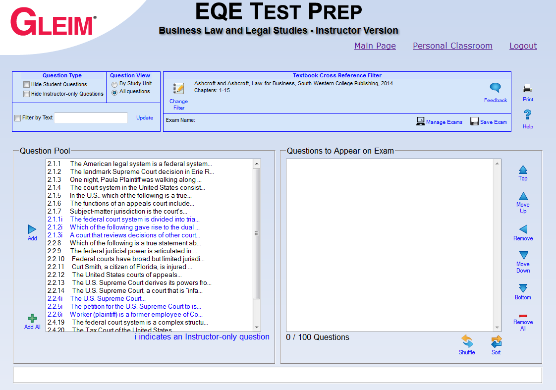 Exam Creator All Question View