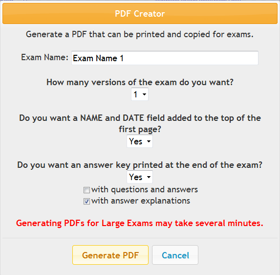 PDF Options