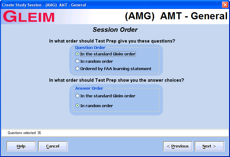 Select Gleim Chapter(s)