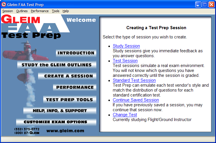 Choose Session Type