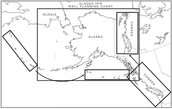 A graphic depicting the Alaska VFR wall planning chart.