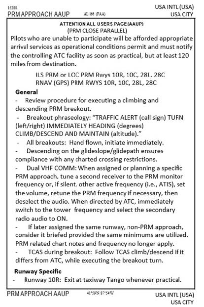 A graphic depiction of an Attention All Users Page (AAUP) which informs pilots under the