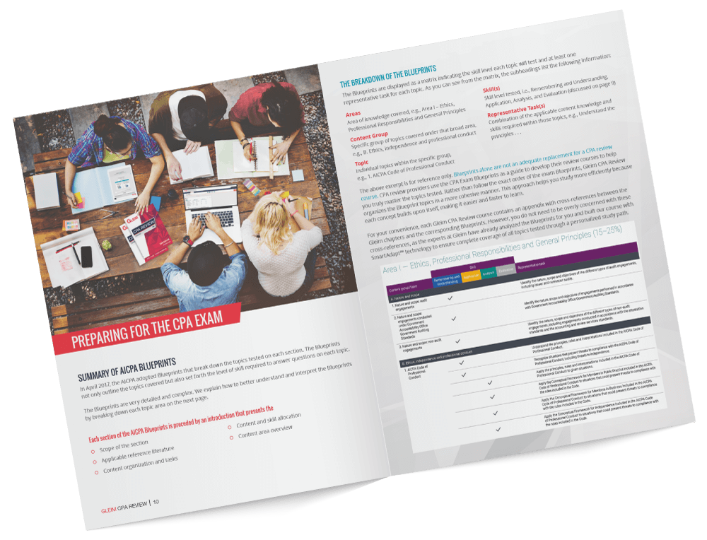 cpa exam study guide gleim exam prep review guide