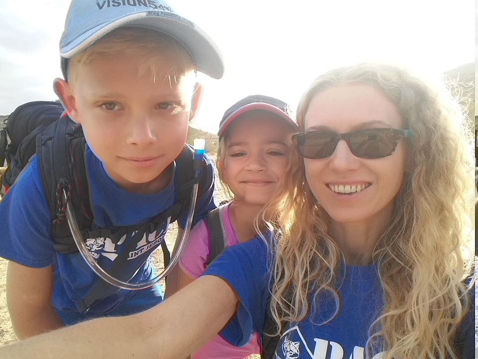 Lauren Edge Hiking with her son and daughter