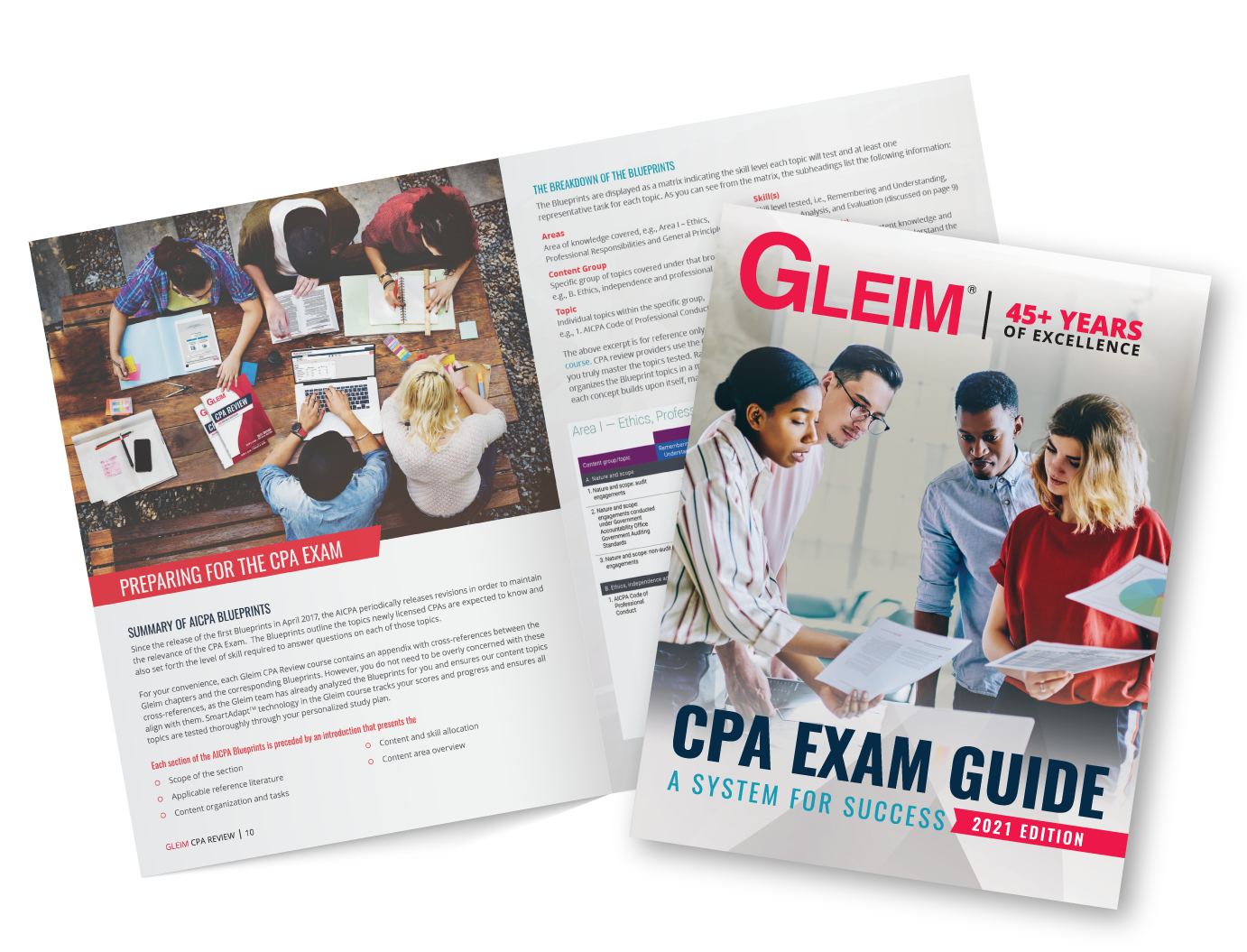 Cover and preview of the free Gleim CPA Exam Guide.