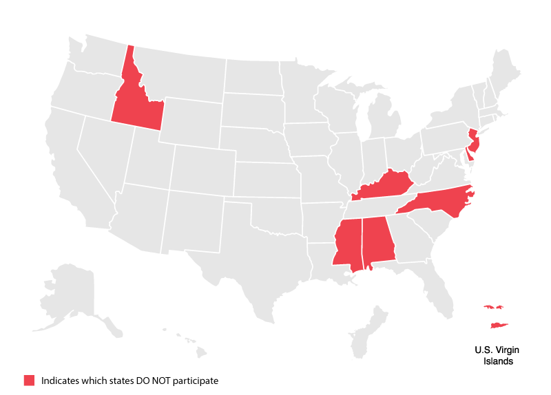 U.S. jurisdictions that DO NOT participate in the International CPA Exam program