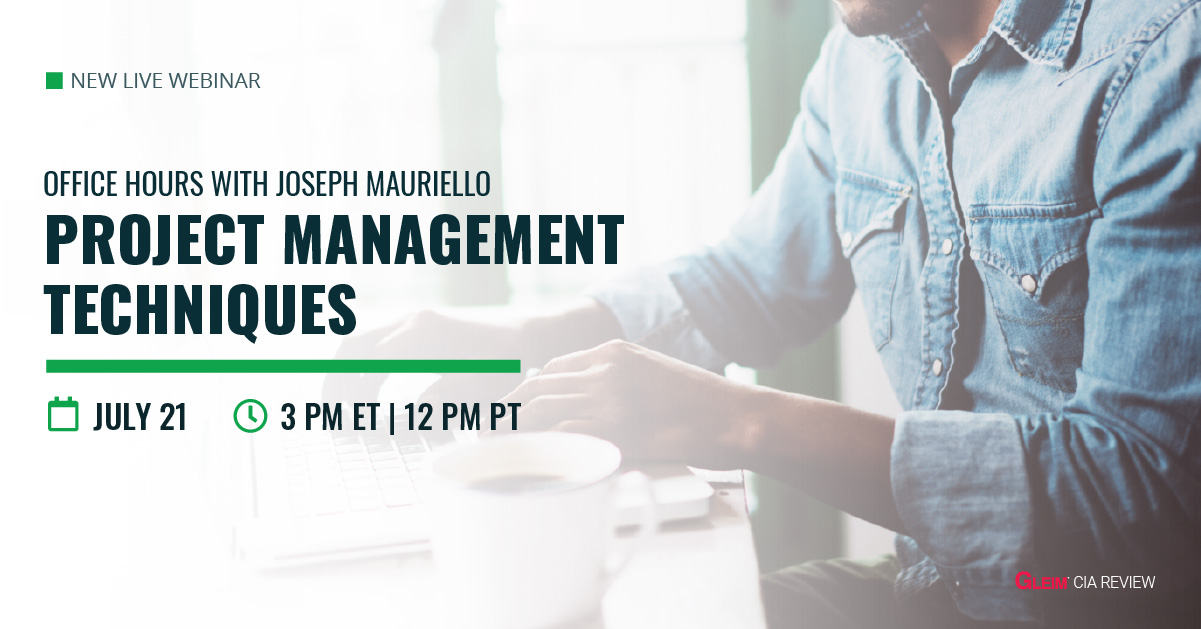 New Live Webinar | Office Hours With Joseph Mauriello Project Management Techniques | July 21