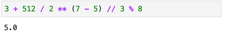 An example of Python following the Order of Operations.