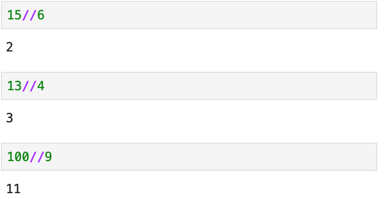 Getting the integral quotient in Python.