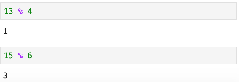 Example of using a formula to get the remainder.