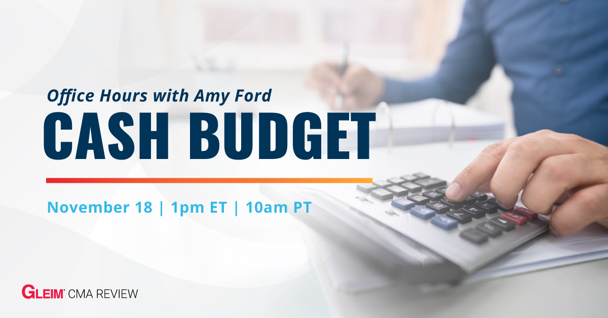 Office Hours with Amy Ford | Cash Budget | November 18 | 1pm ET