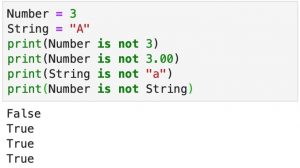 Examples of using the identical operator, especially showing that "is not" will be true for anything that isn't an exact match.