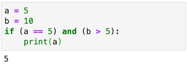 An example of a conditional statement used to print a variable.