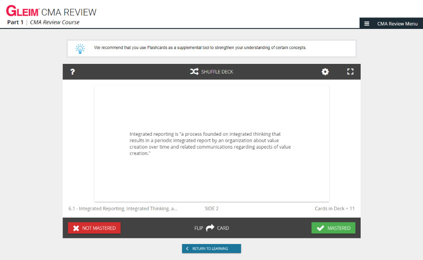 Gleim CMA Flashcards