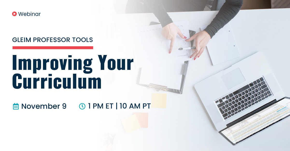 Webinar | Gleim Professor Tools | Improving Your Curriculum | Nov 9 | 1pm ET