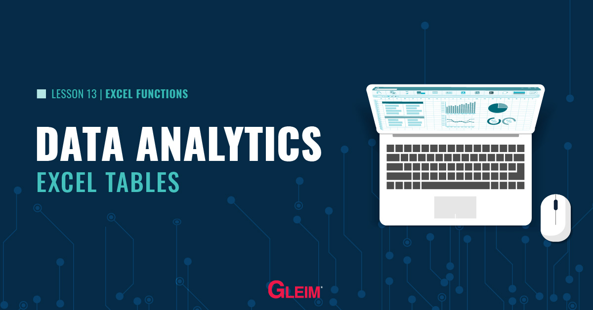 Data Analytics | Excel Tables