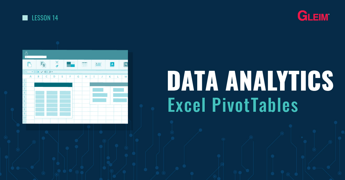 Data Analytics | Excel PivotTables Lesson 14