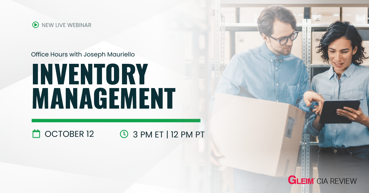 Office Hours with Joseph Mauriello | Inventory Management | October 12 | 3 pm ET | 12 pm PT